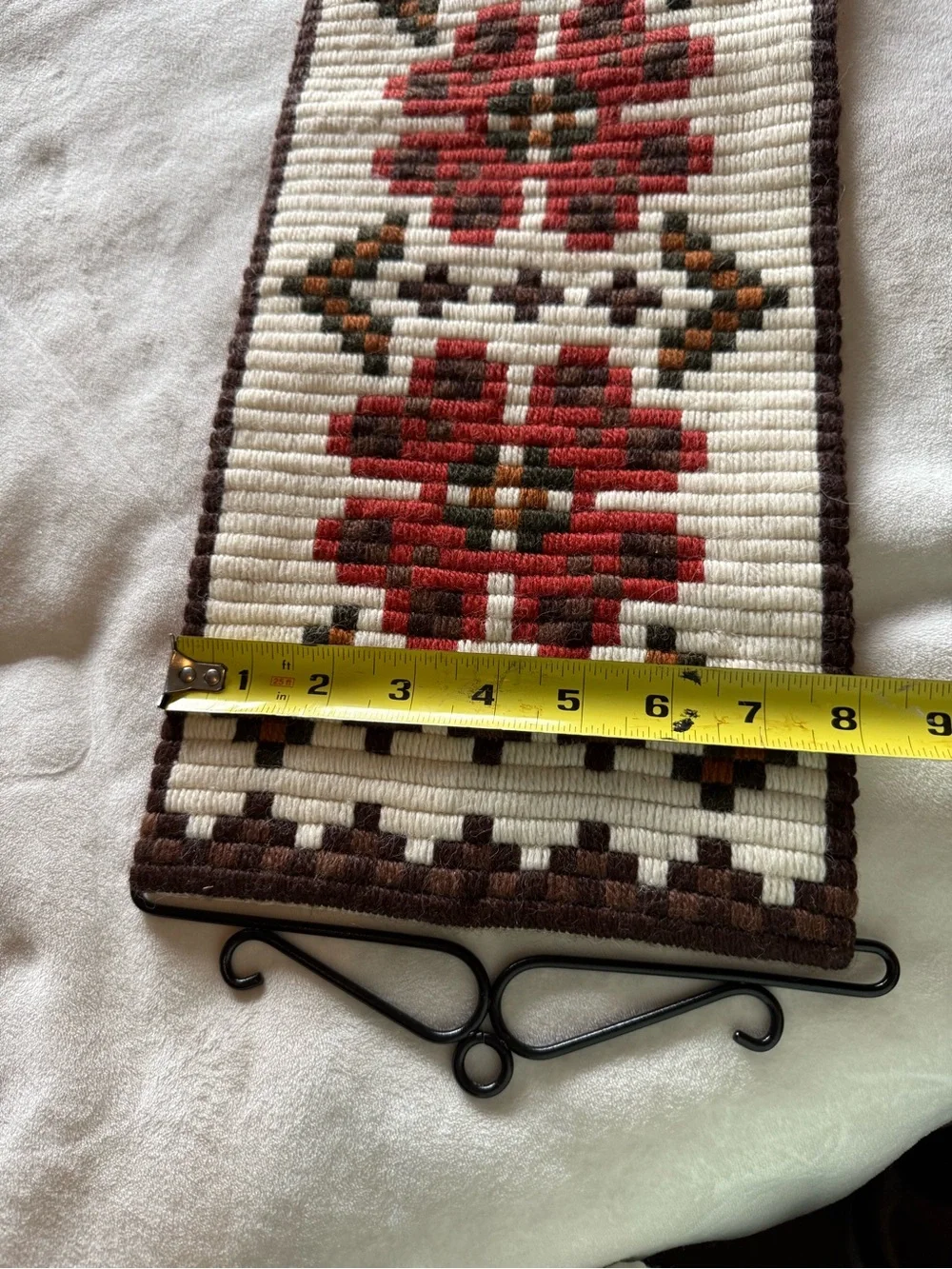 Handwoven scandinavian bell pull - Neutral Accent